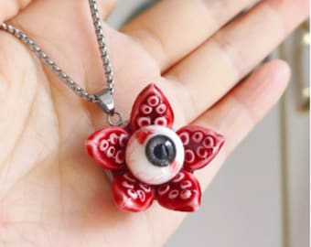 Colar com pingente de olho de Cthulhu, estilo gótico, para terror, joia inspirada em Lovecraft, pingente gótico de Halloween.