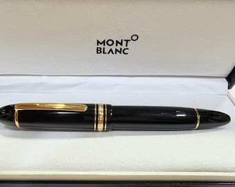 Montblanc Meisterstuck 149 Golden Black Fountain Pen - Medium Nib Golden Trims