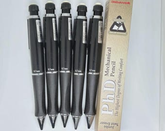 Paper Mate PhD Black 0.5mm Mechanical Pencils (Japan) Rare Gloss - Pack of 5 NOS
