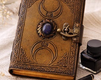 Vintage Leather Journal with Aged Pages, Handmade Diary,  , Old Paper Journal, Writer Gift