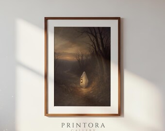 Vintage-Ghost-In-Forest-Painting-Dark-Academia-Digital Download