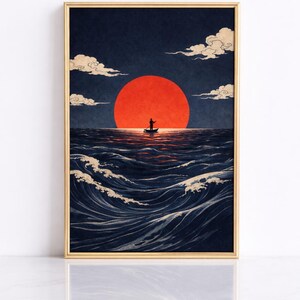 Japanese Painting Boat - Etsy