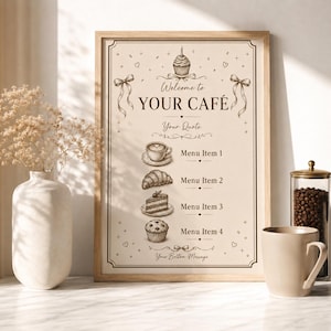 Birthday Cafe Menu Sign Personalized | Custom Party Printable | Editable Cafe Party Decor | Digital Download