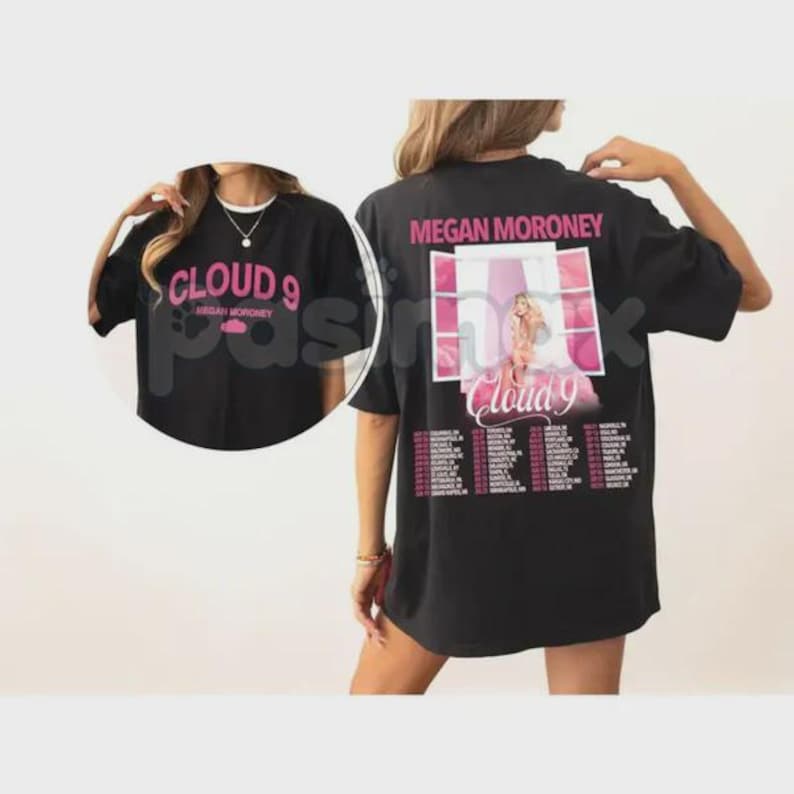Megan Moroney Cloud 9 Album T-shirt - Georgia Girl Country Music Fan Apparel, I'm Not Pretty Tour Merch Tee, Trendy Nashville Sensation Gift image 1