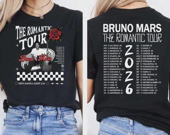 Bruno Mars Tour 2026 T-Shirt, Romantic Tour Dates Shirt AN68821
