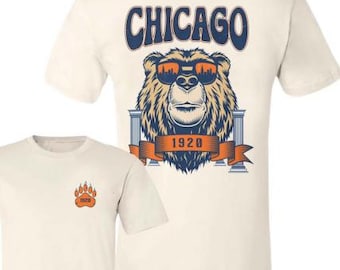 Camiseta vintage de fútbol americano de Chicago para aficionados de Chicago, camiseta retro de Chicago para aficionados al fútbol americano, camiseta unisex de corte clásico para hombres y mujeres.