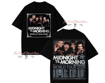 ミッドナイト・ティル・モーニング・ツアー2026 ユニセックスTシャツ、スウェットシャツ、パーカー、ミュージックストリートウェア風、ユニセックスファンギフト、ツアーシャツ2026