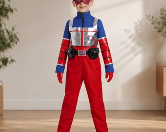 Costume da cosplay di Henry per bambini, completo di gilet, pantaloni e cintura Danger Boys per Halloween e Carnevale.