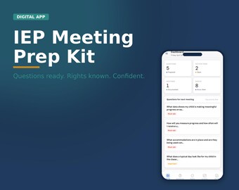IEP Meeting Prep Kit - 28 Fragen, Elternrechte, Aktionstracker -Offline Sonderschulungsplaner