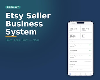Etsy Profit Tracker App - Verkäufe, Gebühren, Ausgaben & Steuerübersicht -Offline-Business-Manager für Etsy-Verkäufer