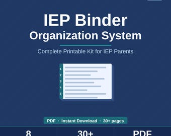 IEP Eltern Sammelmappe | Sonderpädagogik Organizer Printable | IEP Meeting Prep Kit PDF