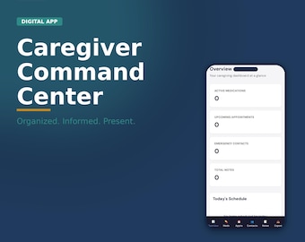Caregiver Organizer App - Medikations-Tracker, Termine, Nachfüllungen & Kontakte -Offline-Medizin-Manager für pflegende Angehörige.