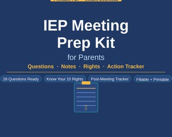 IEP Meeting Prep Kit für Eltern | Fragen, Hinweise, Rechte-Tracker (druckbare PDF-Datei)