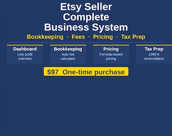 Etsy Verkäufer Buchhaltung Tabelle | Gebührenrechner, Tax Prep & Profit Tracker | Google Sheets Vorlage
