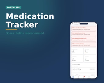 Medikation Tracker App - Verfolgen Sie Dosen, Nachfüllungen, unerwünschte Wirkungen & Ärzte - Off-line-Medizin-Manager für Familienbetreuer