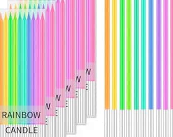 Colorful Tall Birthday Candles Set – 40 Count Rainbow Cake Candles for Kids, Adults, Long Burning Candles for Cakes, Decoration Essentials