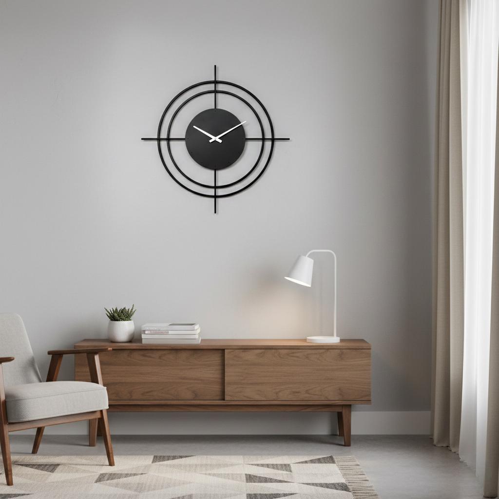 Large Modern Metal Wall Clock Minimalist Decorative Wall Decor Silent ...