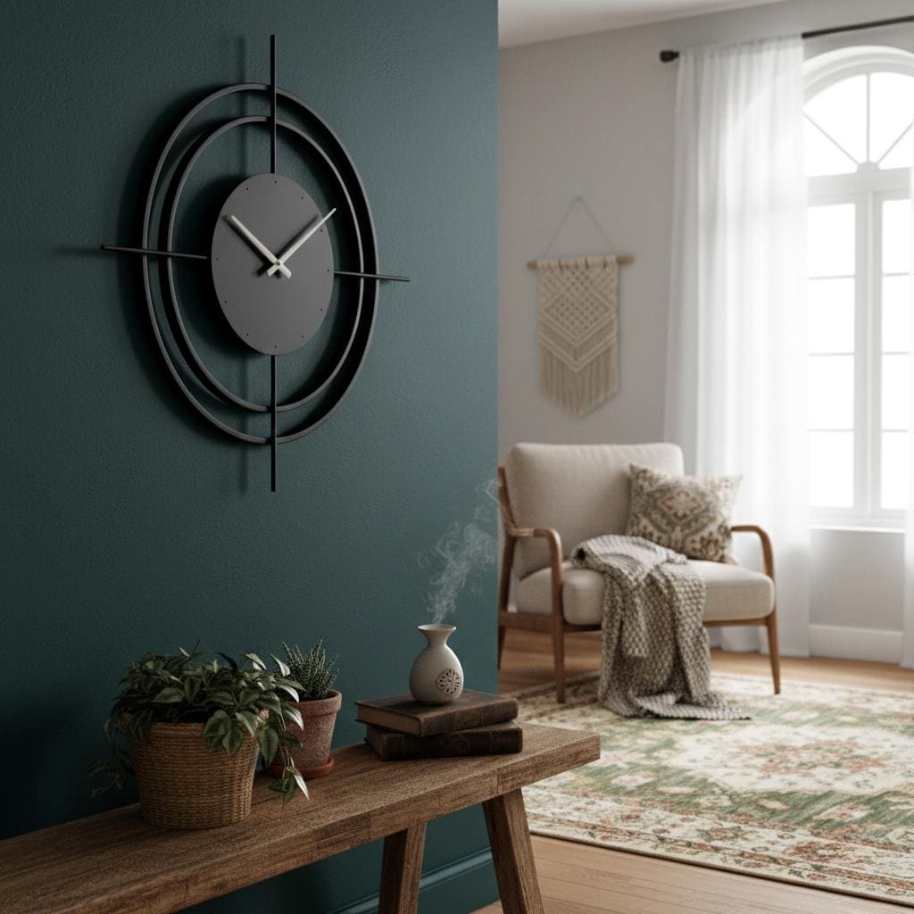 Large Modern Metal Wall Clock Minimalist Decorative Wall Decor Silent ...