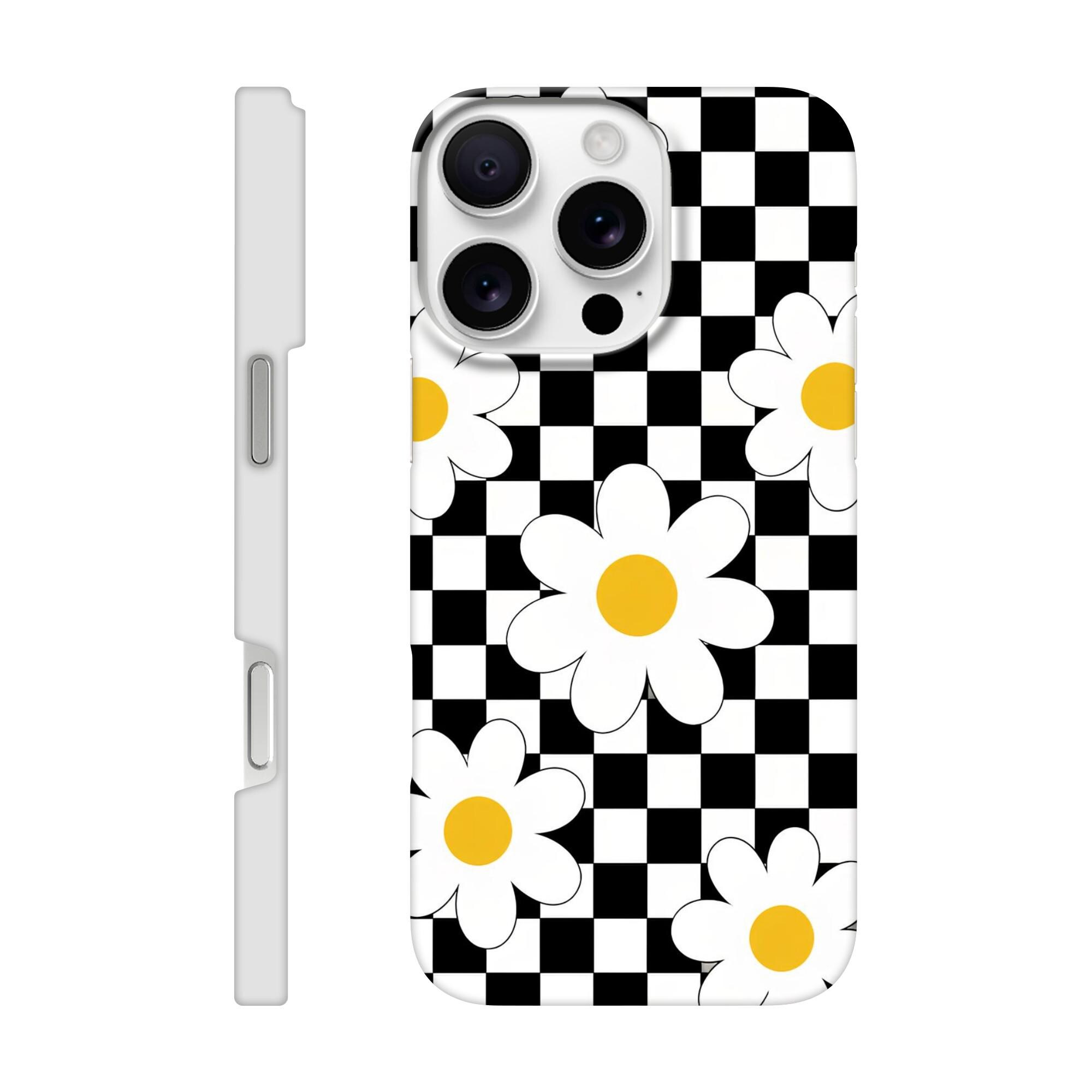 Checkerboard Daisy Phone Case, Retro Y2K Phone Case, Cute Daisy Pattern Case, Trendy Aesthetic Phone Case, Checkered Flower Case | Etsy product mockup