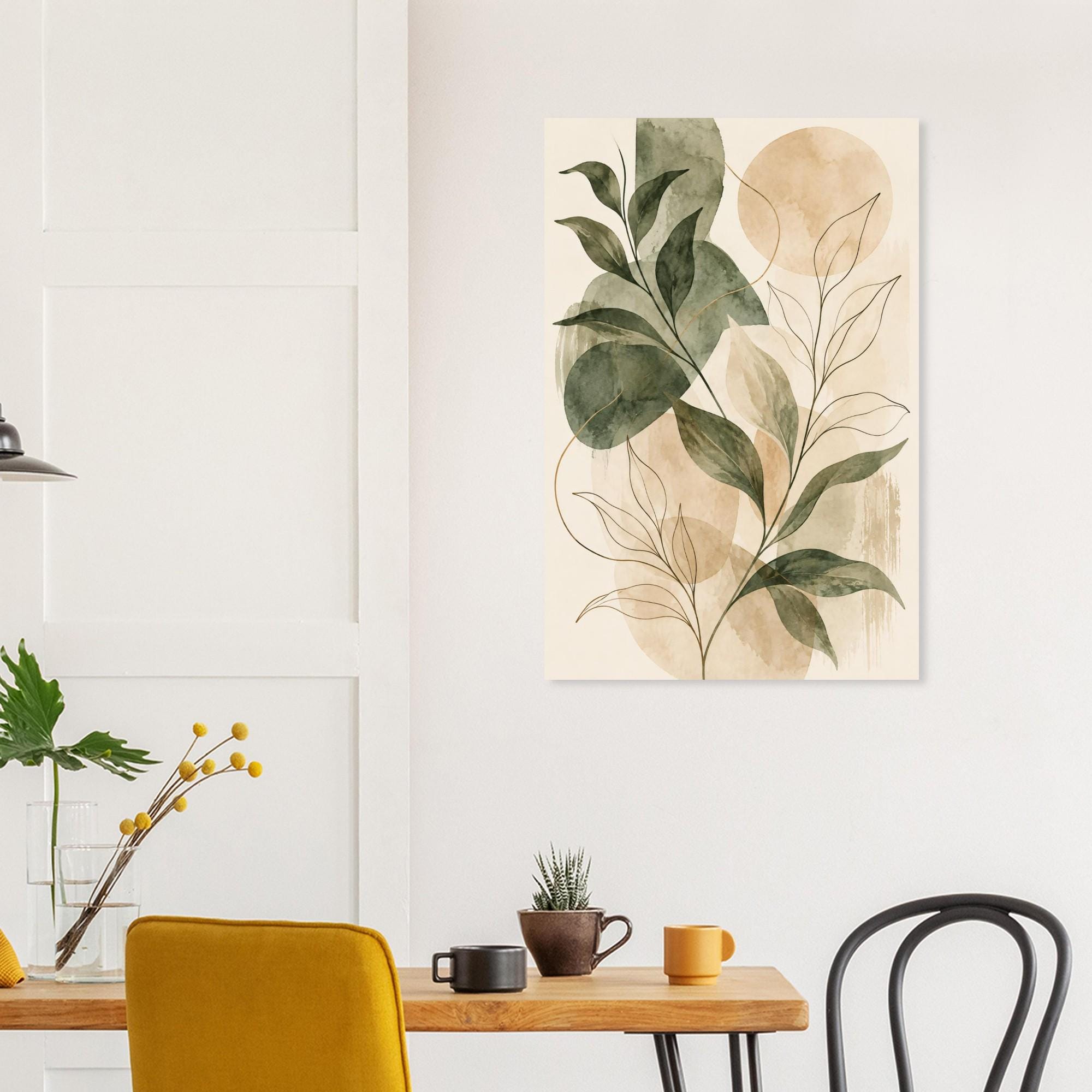 Quiet Luxury Abstract Botanical Poster in Muted Sage and Cream Tones | Etsy product mockup