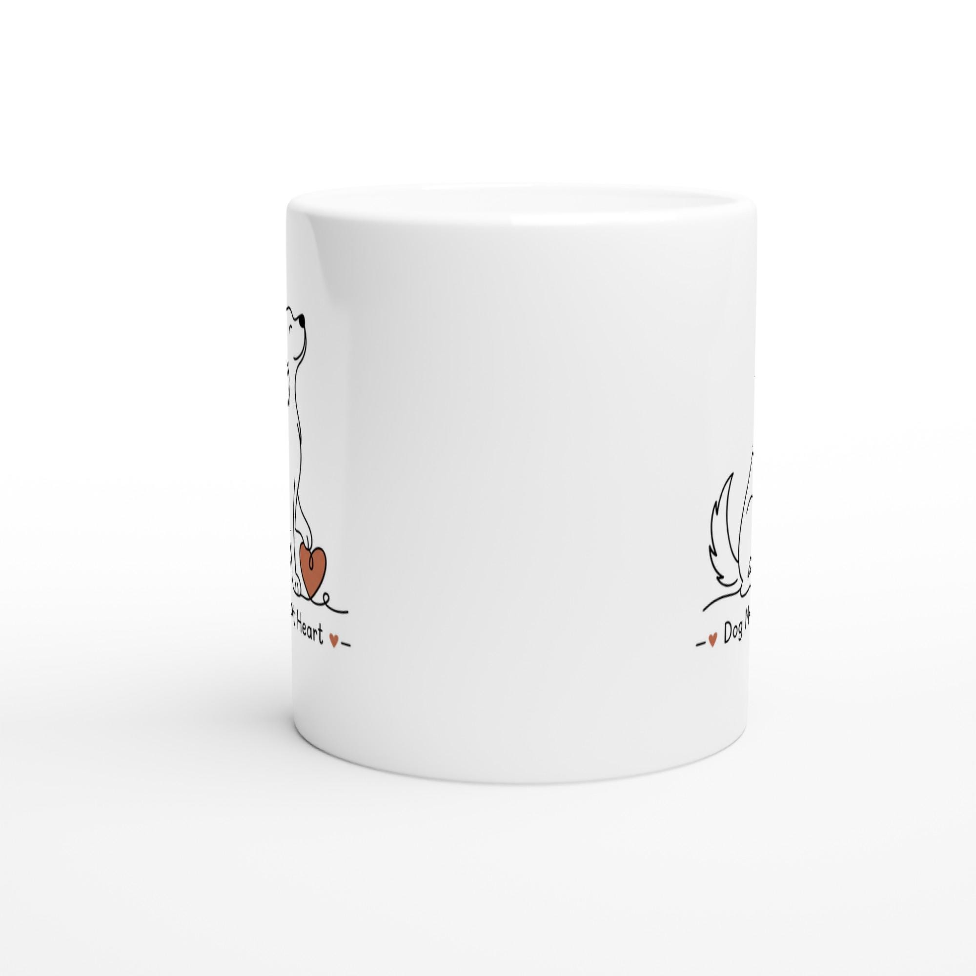 Dog Mom At Heart Mug, Dog Lover Coffee Mug, Minimalist Dog Mug Gift, Cute Dog Silhouette Cup, Dog Owner Aesthetic Mug | Etsy product mockup