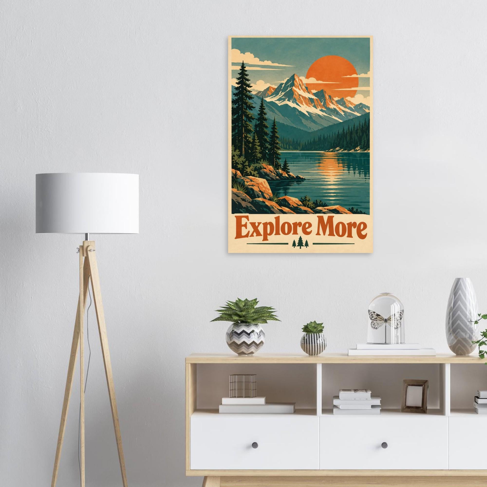 Explore More Vintage National Park Poster in Retro Mid Century Travel Style | Etsy product mockup