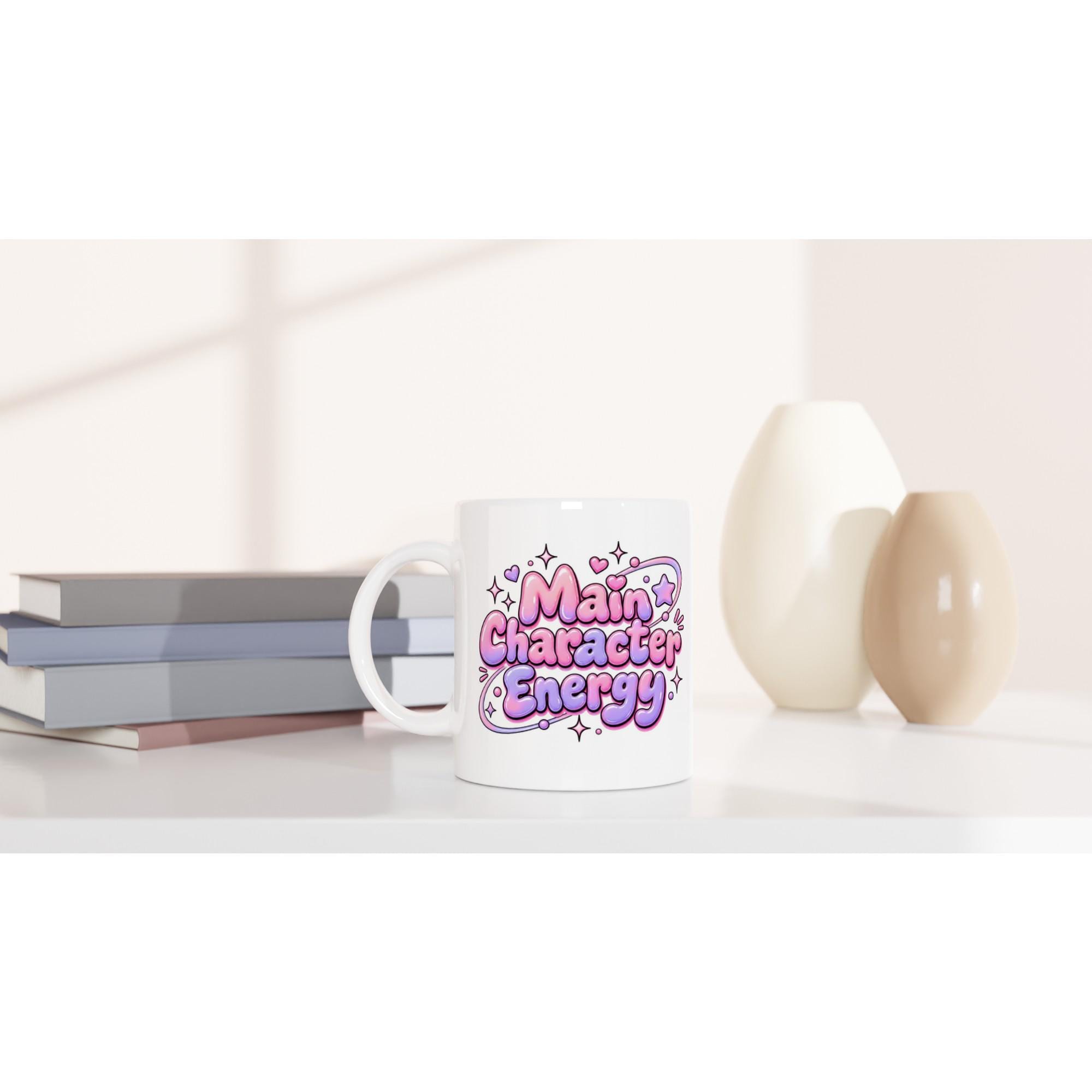 Main Character Energy Mug, Y2K Aesthetic Coffee Mug, Cute Kawaii Coffee Cup, Trendy Pastel Mug Gift, Cutecore Aesthetic Mug | Etsy product mockup