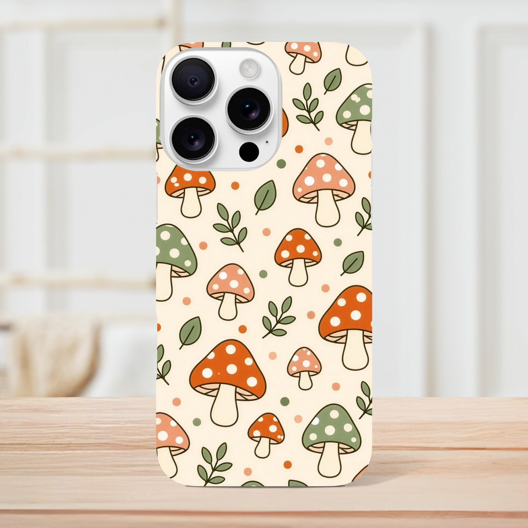 Mushroom Phone Case, Cottagecore Aesthetic Case, Cute Mushroom Pattern Case, Whimsical Nature Case, Cozy Cottagecore Phone Case | Etsy product mockup