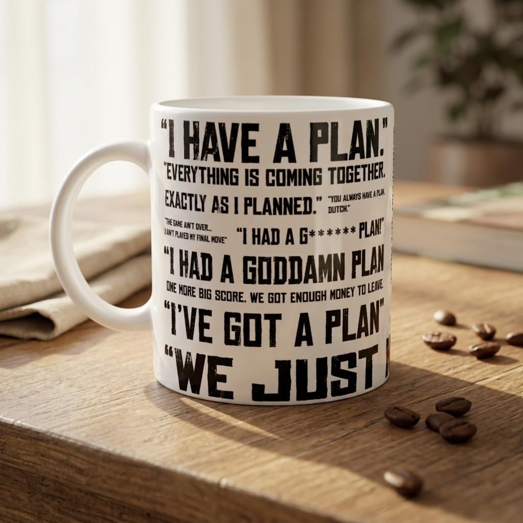 Red Dead Redemption 2 Inspired Mug, Dutch Van Der Linde Quote Coffee Cup | Etsy product mockup