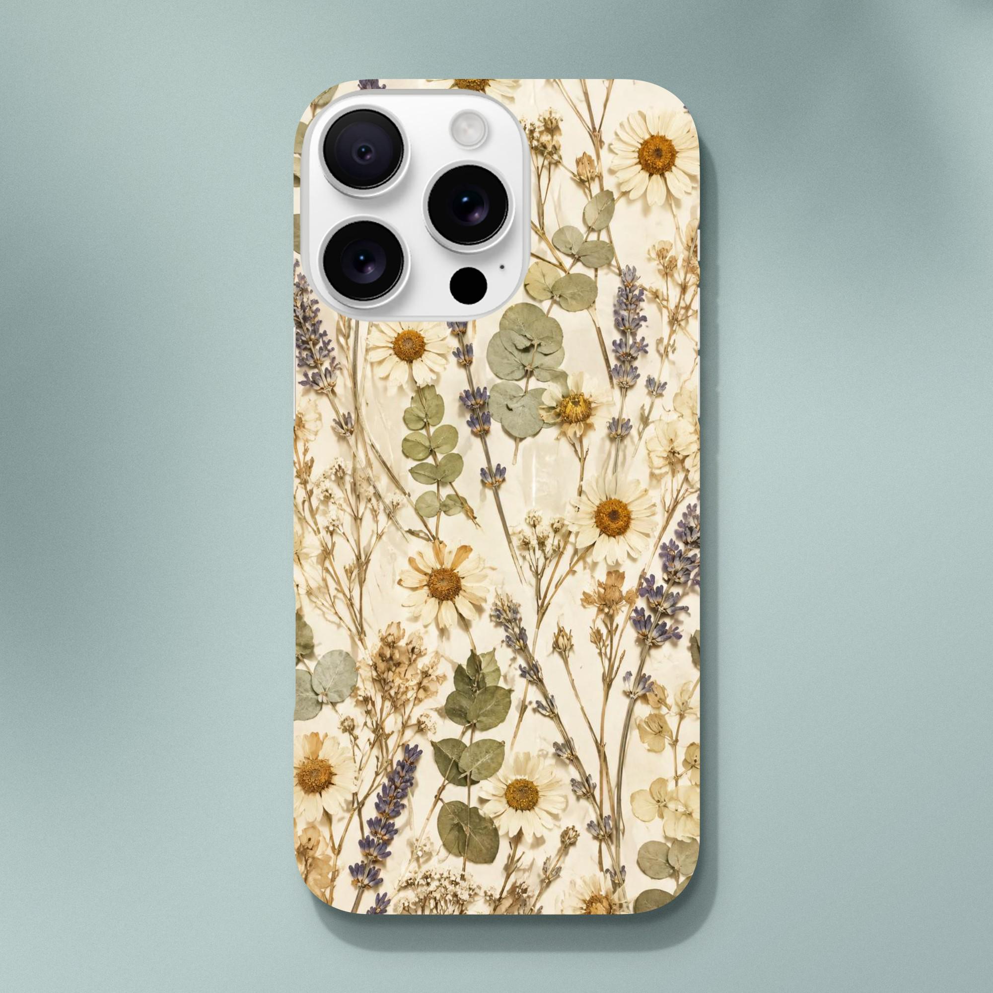 Pressed Flower Phone Case for Botanical Lovers Who Love Soft Aesthetics | Etsy product mockup