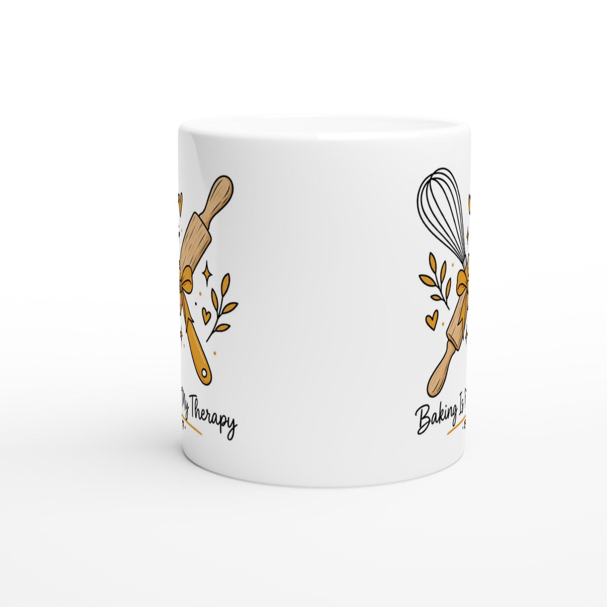 Baking Is My Therapy Mug for Home Bakers Who Find Peace in Flour and Sugar | Etsy product mockup