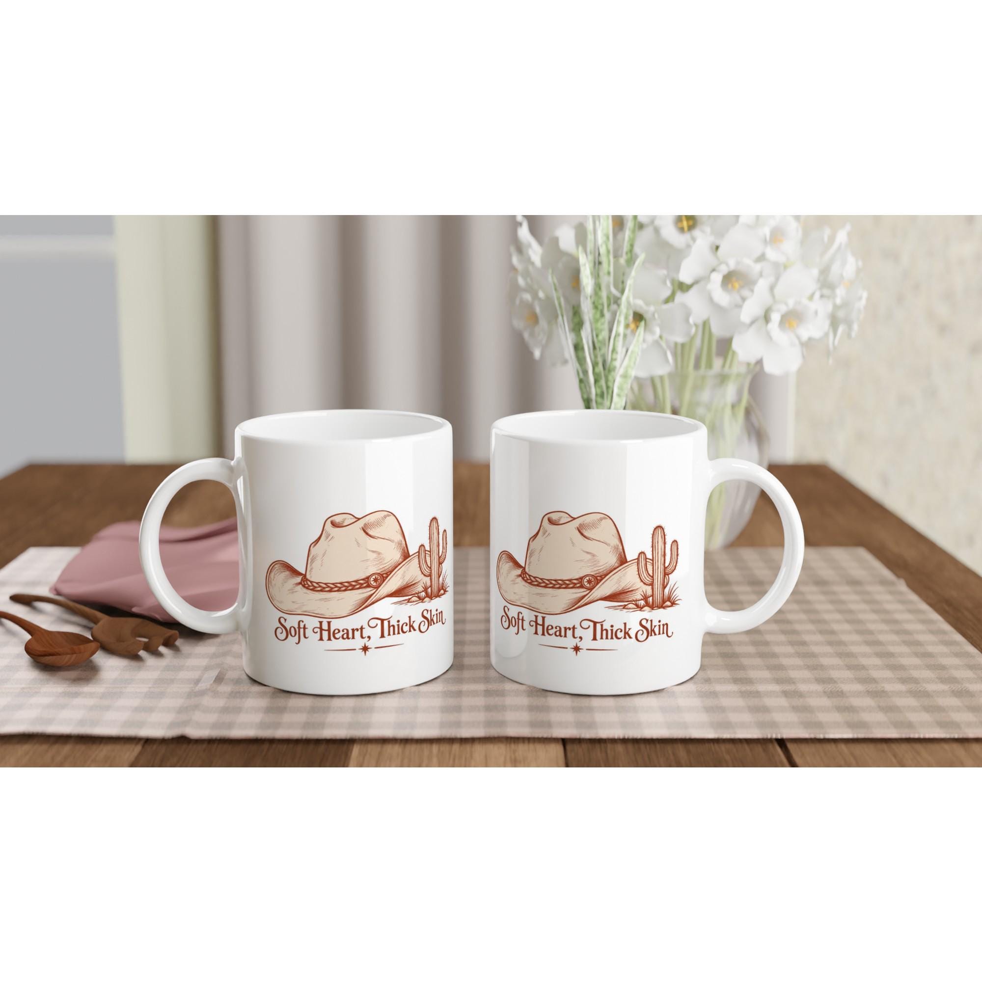 Soft Heart Thick Skin Mug with Western Cowgirl Aesthetic and Cactus Design | Etsy product mockup
