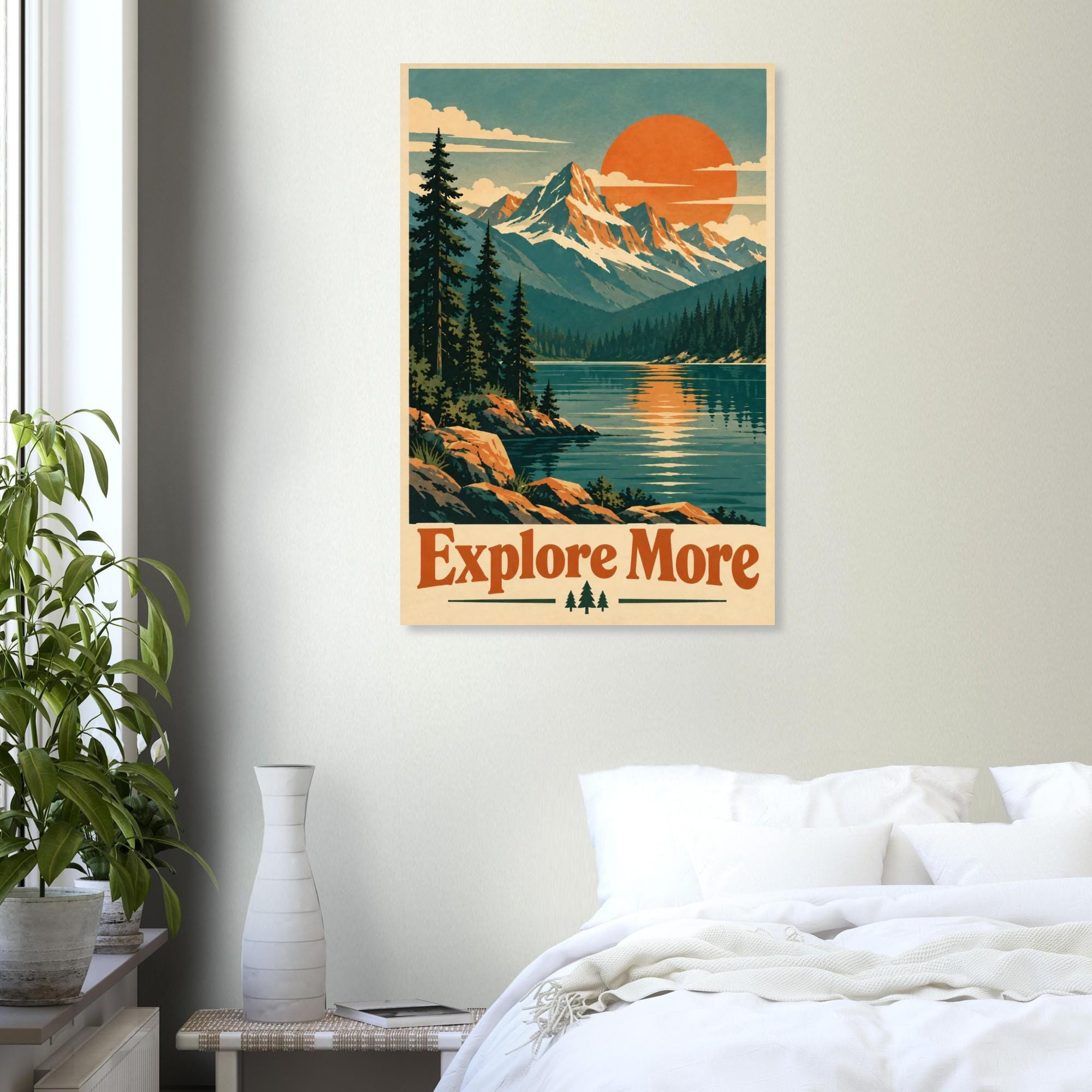 Explore More Vintage National Park Poster in Retro Mid Century Travel Style | Etsy product mockup