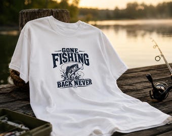 T-shirt « Parti pêcher, jamais de retour » pour les papas qui préféreraient être au bord du lac
