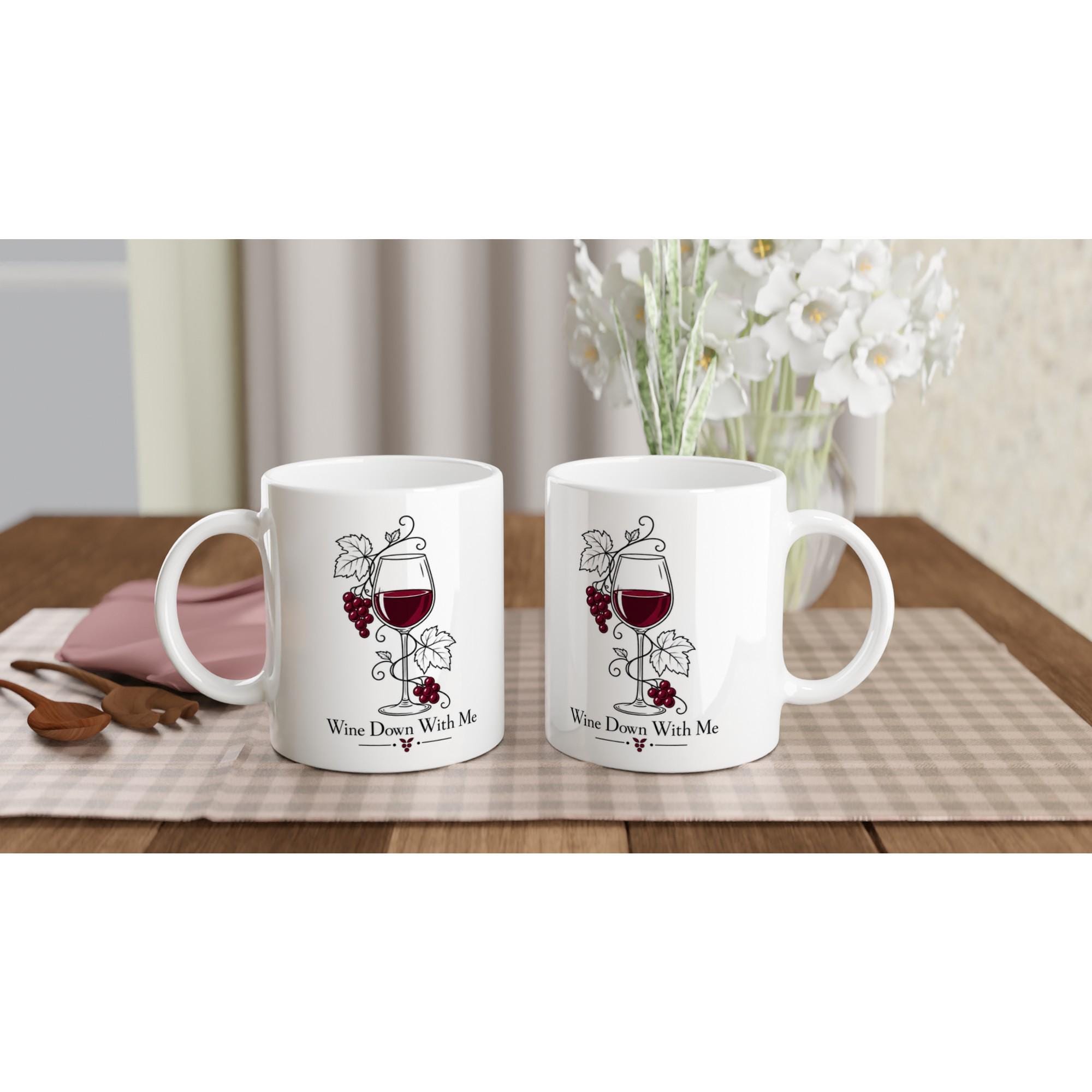Wine Down With Me Mug for Anyone Who Prefers Their Coffee Mug Doubles as a Wine Glass | Etsy product mockup