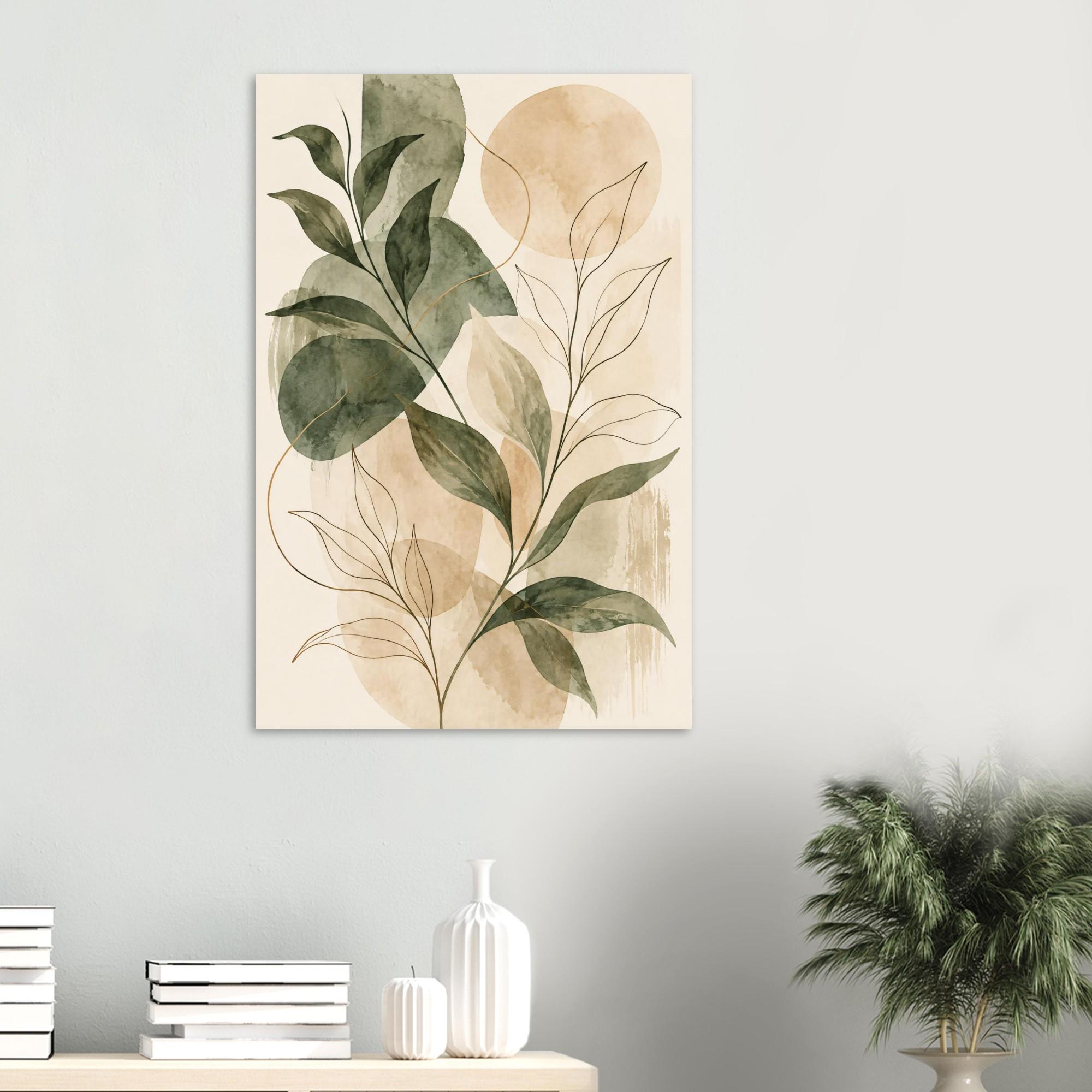Quiet Luxury Abstract Botanical Poster in Muted Sage and Cream Tones | Etsy product mockup