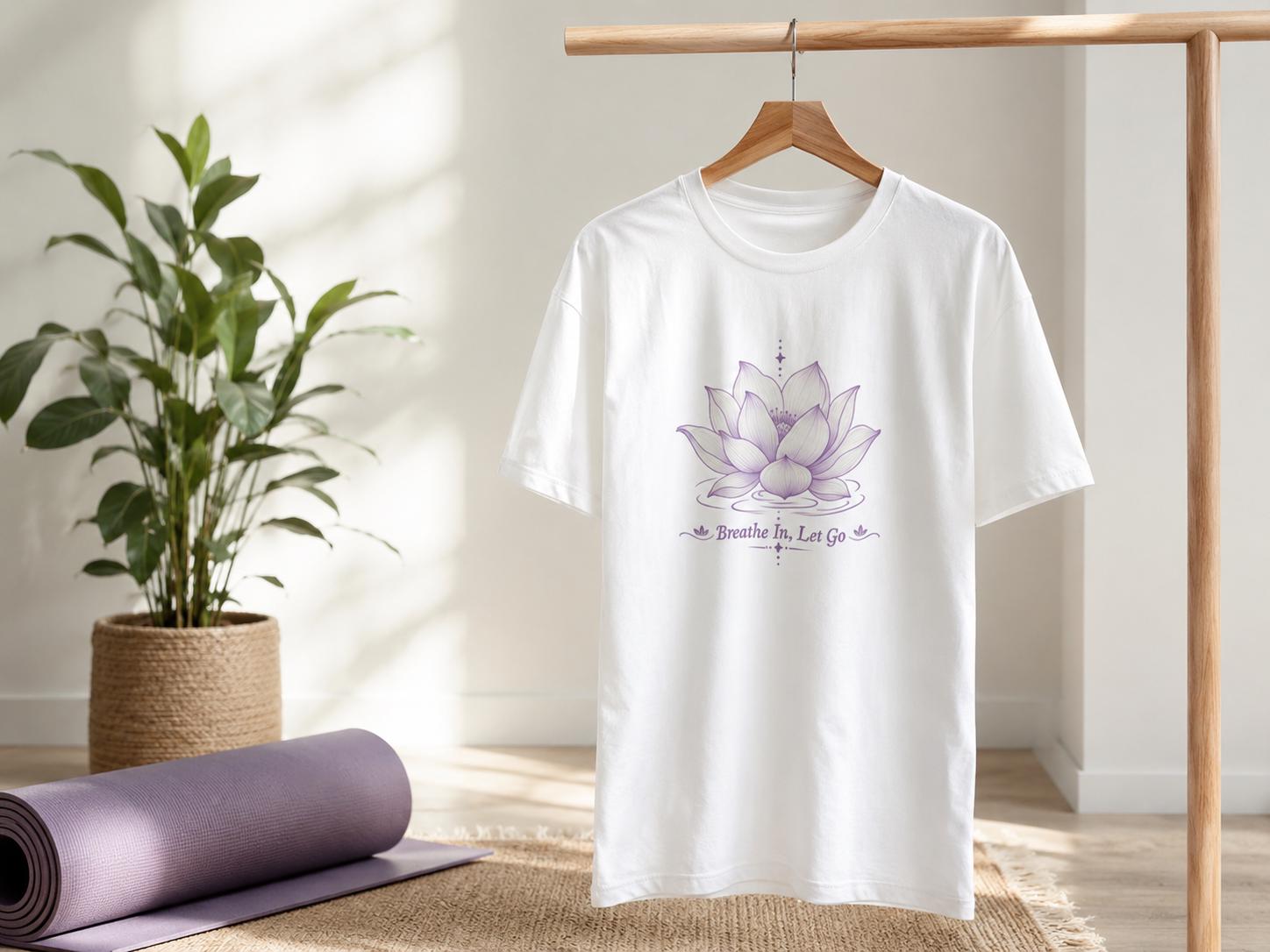 Breathe In Let Go Shirt for Yoga Lovers Seeking Calm and Balance | Etsy product mockup
