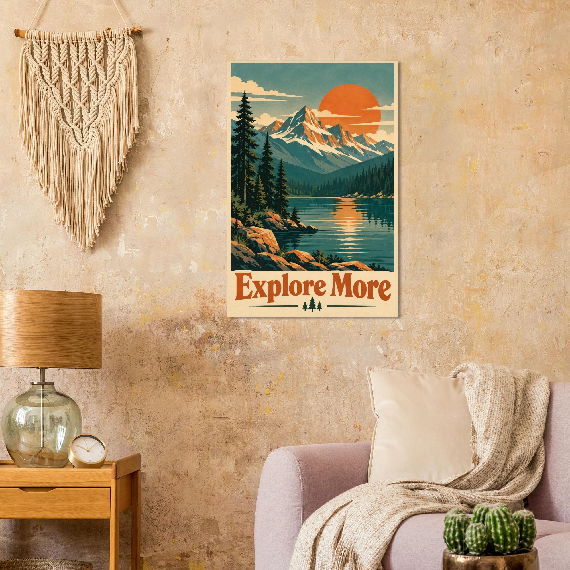 Explore More Vintage National Park Poster in Retro Mid Century Travel Style | Etsy product mockup