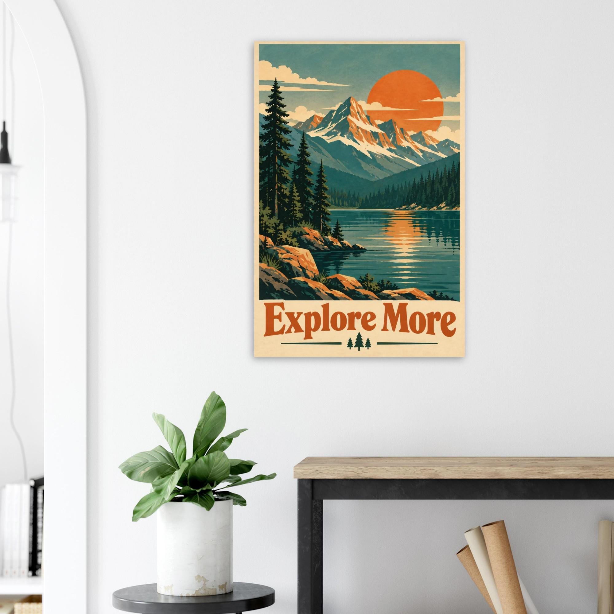 Explore More Vintage National Park Poster in Retro Mid Century Travel Style | Etsy product mockup