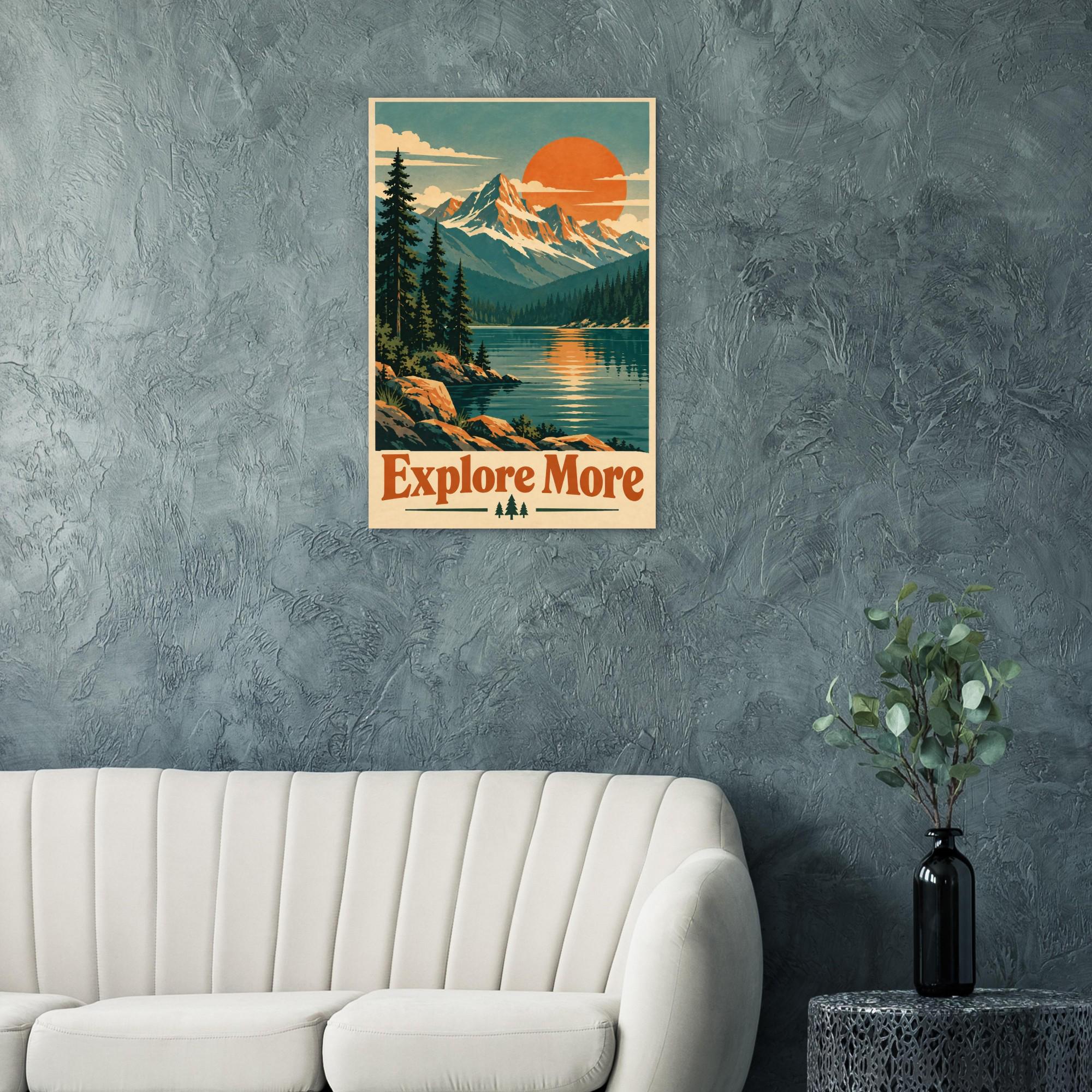 Explore More Vintage National Park Poster in Retro Mid Century Travel Style | Etsy product mockup