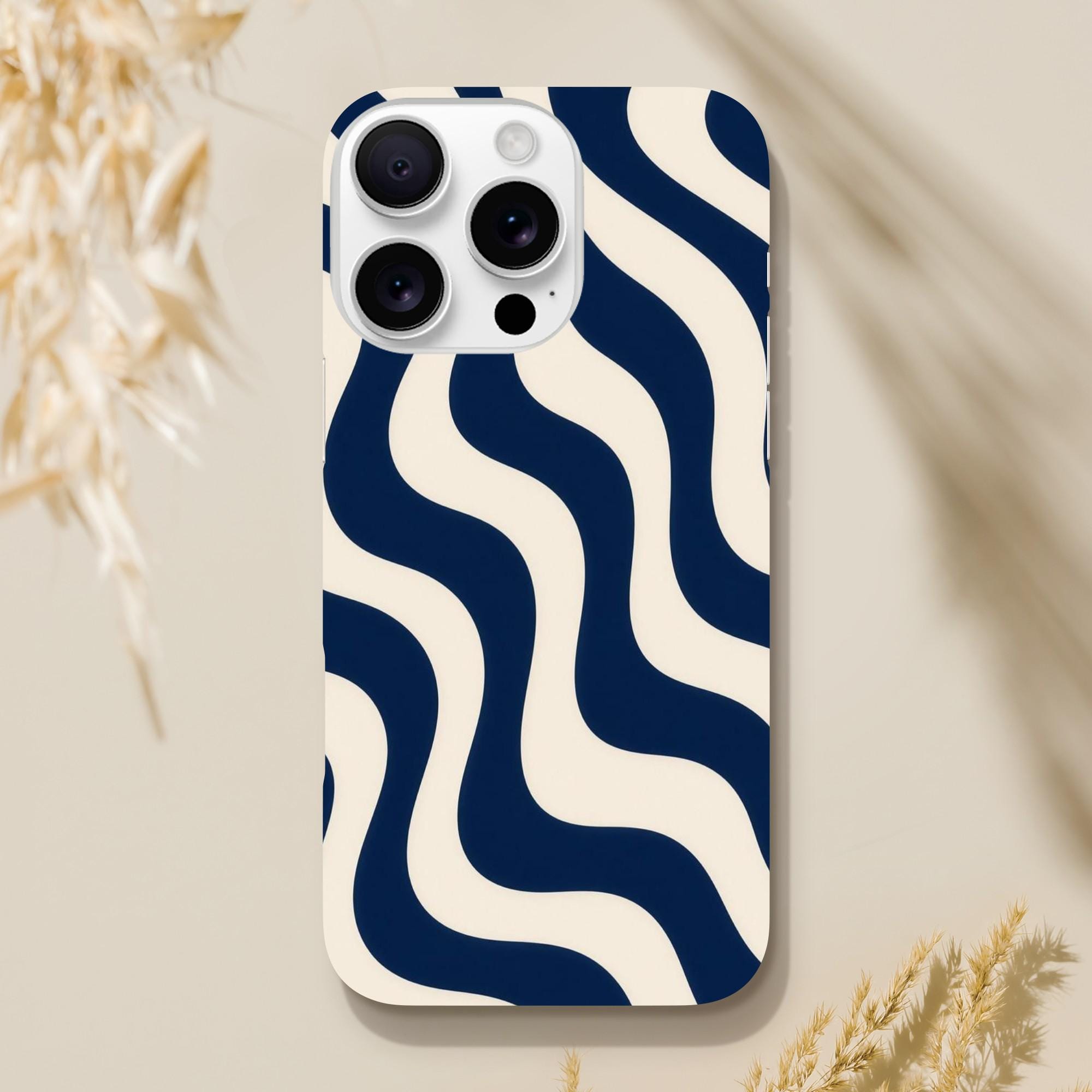 Wavy Line Phone Case, Abstract Minimalist Case, Modern Swirl Phone Case, Trendy Aesthetic Case, Bold Wave Pattern Case | Etsy product mockup