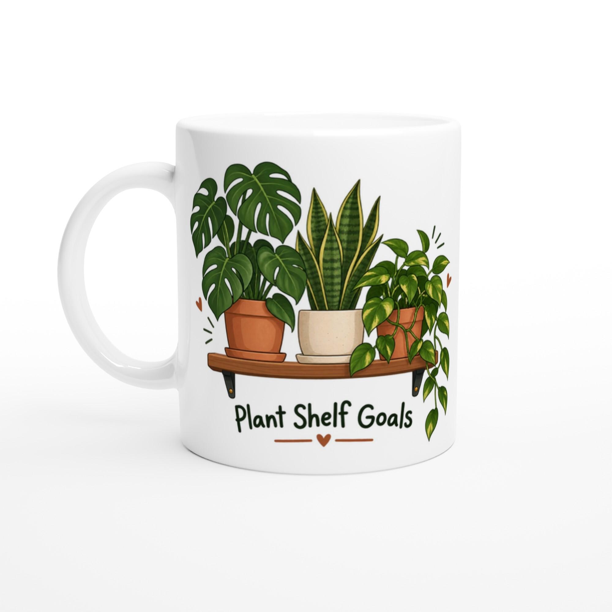 Plant Shelf Goals Mug with Houseplant Illustration for Indoor Jungle Lovers | Etsy product mockup