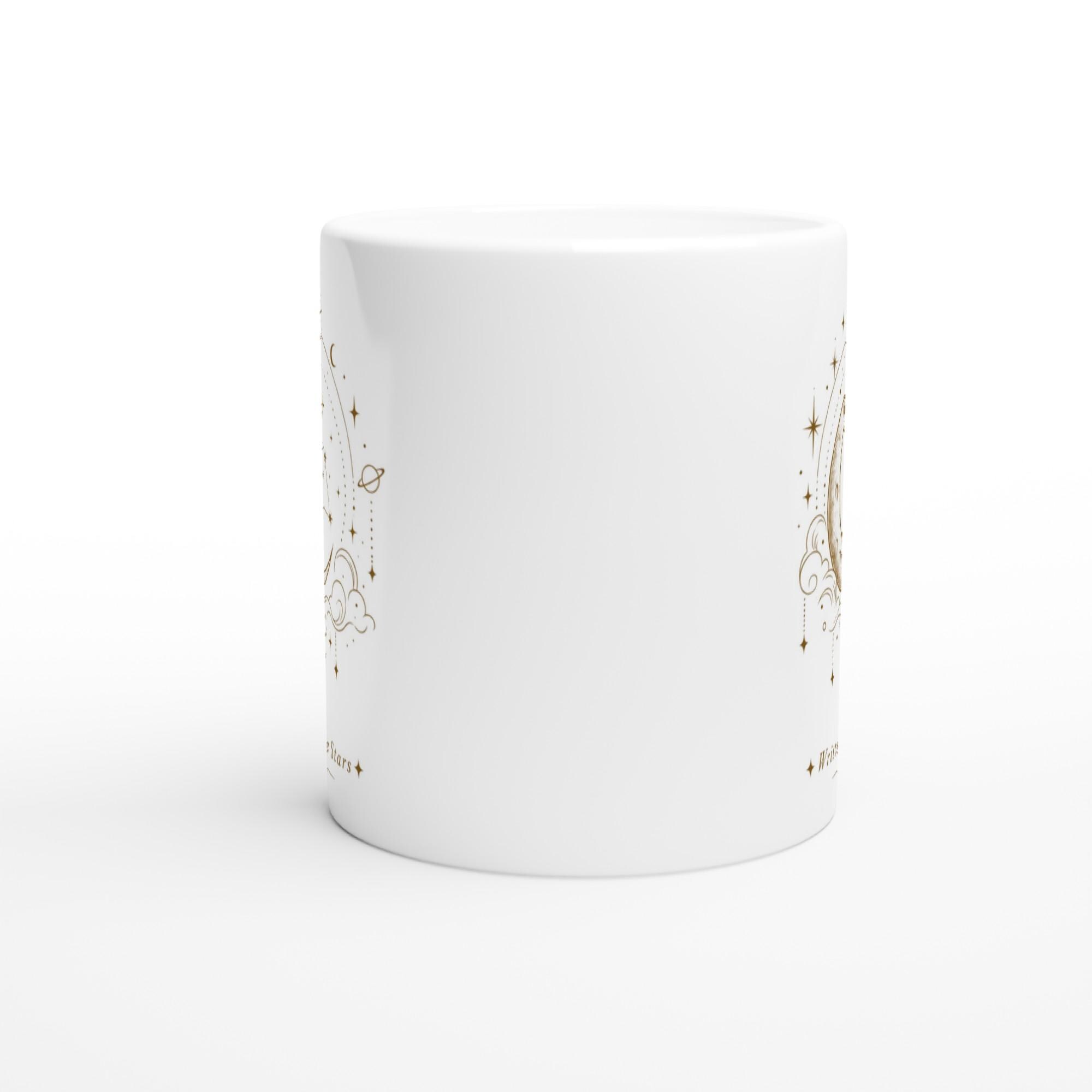Written In The Stars Mug, Celestial Astrology Mug, Zodiac Coffee Cup, Minimalist Moon and Stars Mug, Gift for Her | Etsy product mockup
