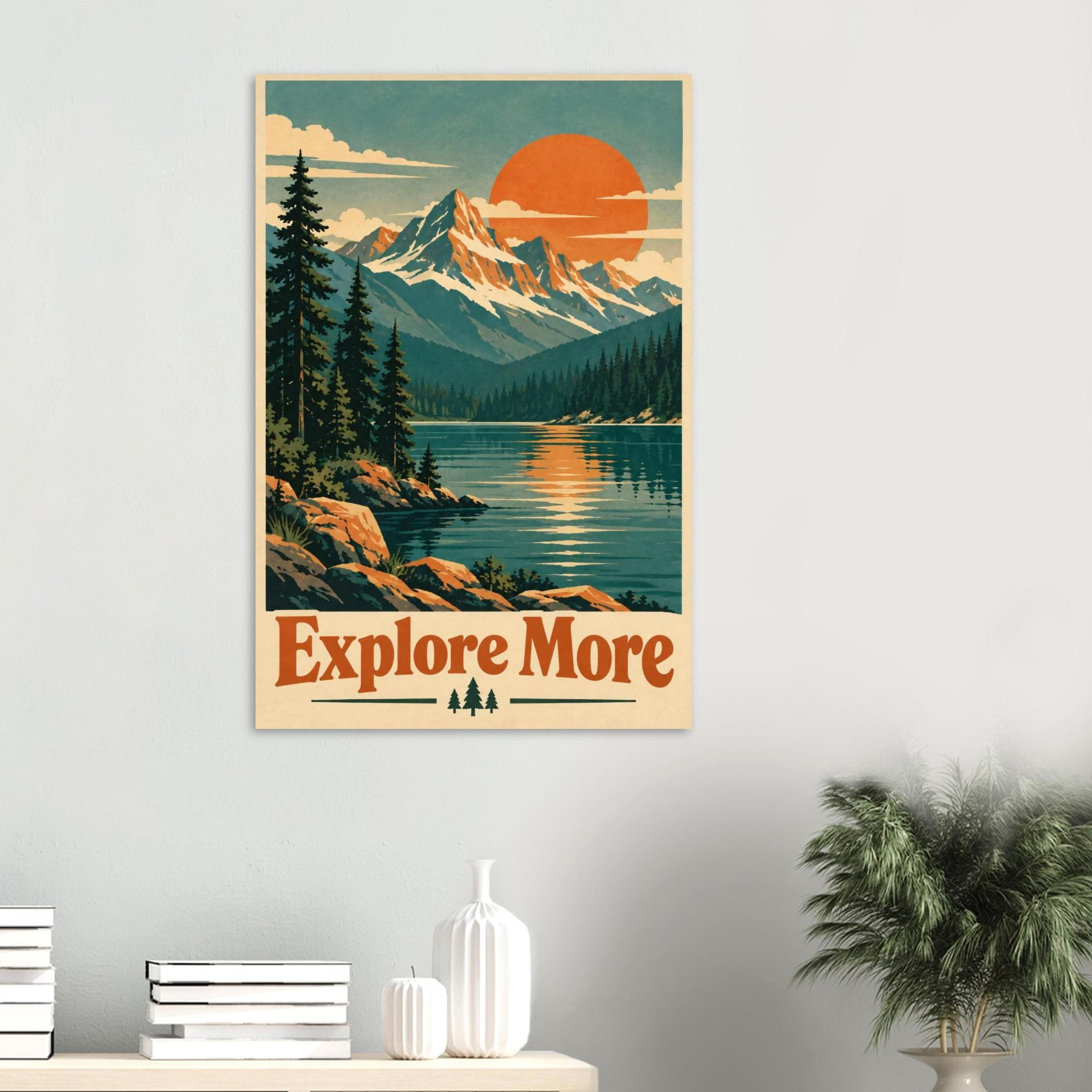 Explore More Vintage National Park Poster in Retro Mid Century Travel Style | Etsy product mockup