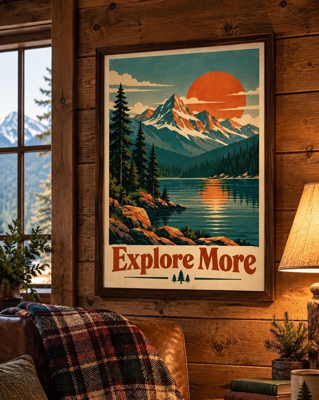 Explore More Vintage National Park Poster in Retro Mid Century Travel Style | Etsy product mockup