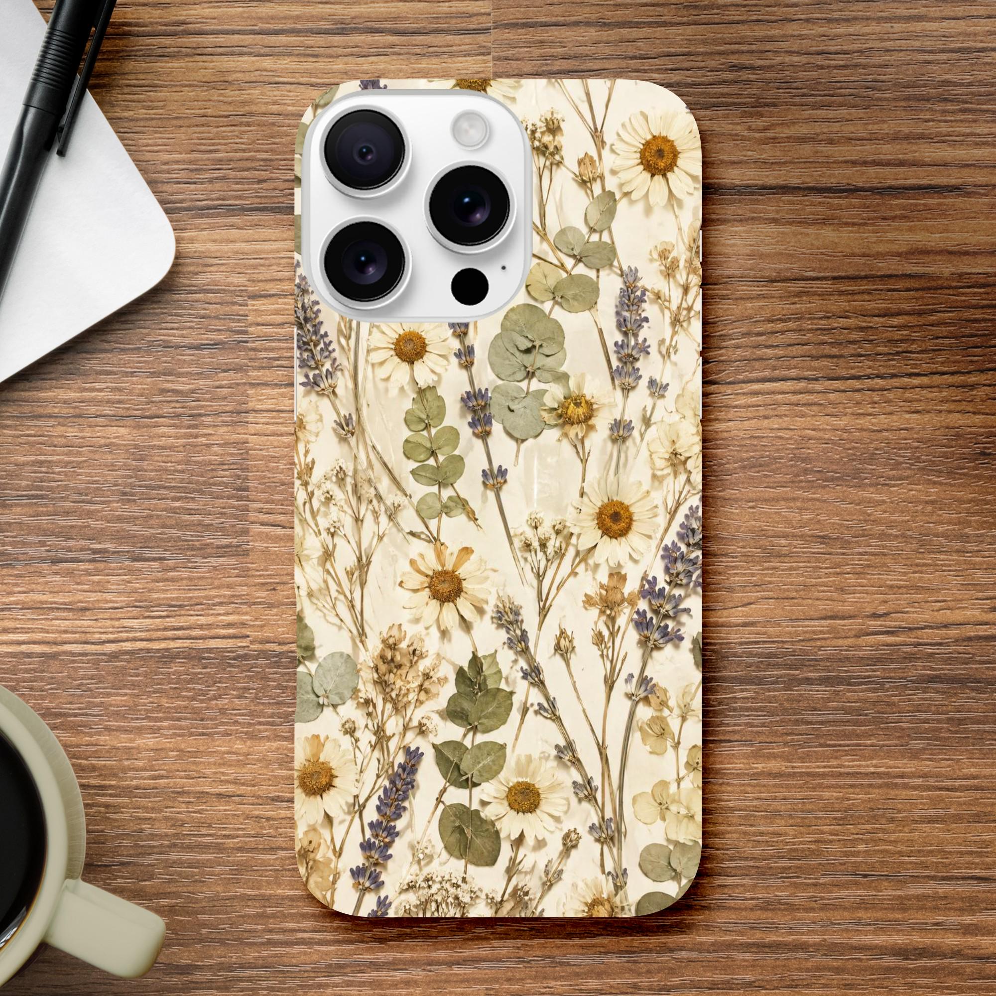 Pressed Flower Phone Case for Botanical Lovers Who Love Soft Aesthetics | Etsy product mockup