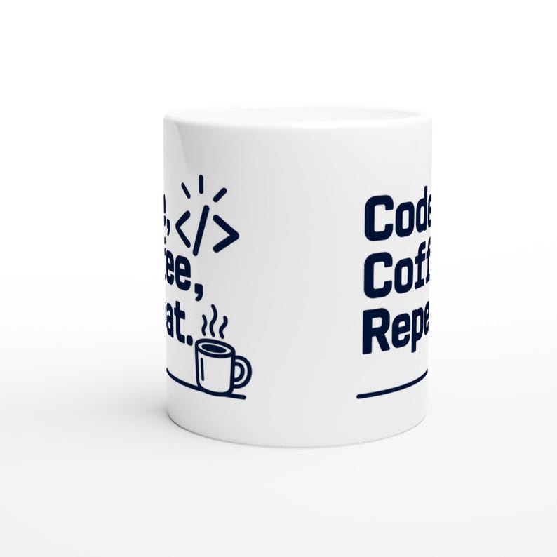 Code Coffee Repeat Mug for Developers Who Debug Better With Caffeine image 5