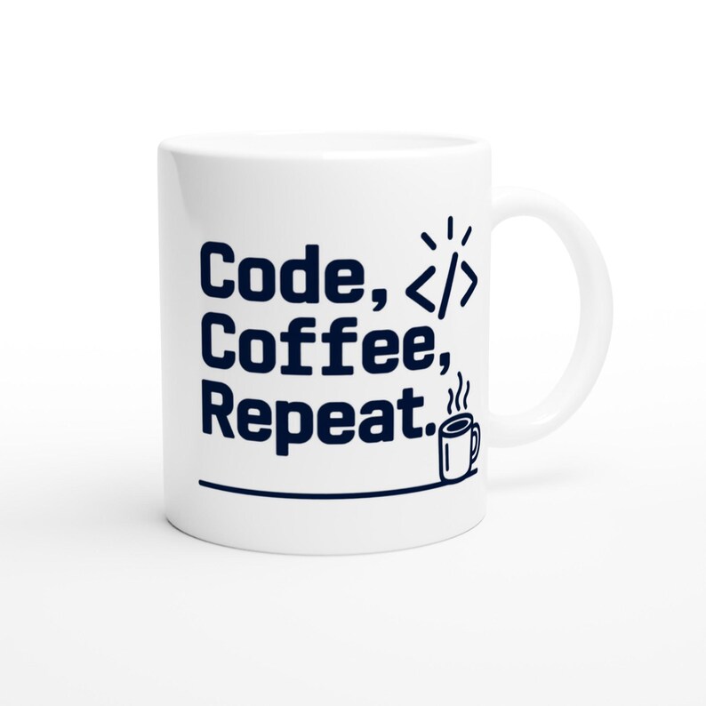 Code Coffee Repeat Mug for Developers Who Debug Better With Caffeine image 2