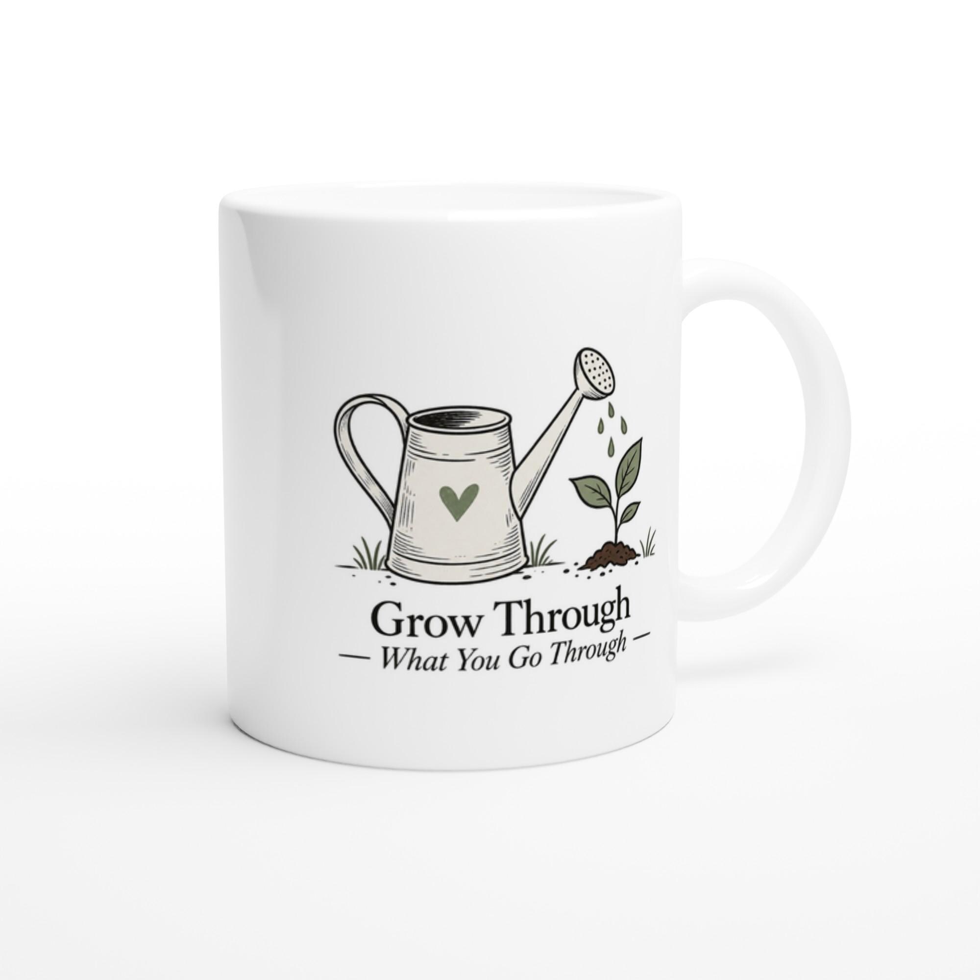 Grow Through What You Go Through Mug for Gardeners Who Love Their Morning Coffee | Etsy product mockup