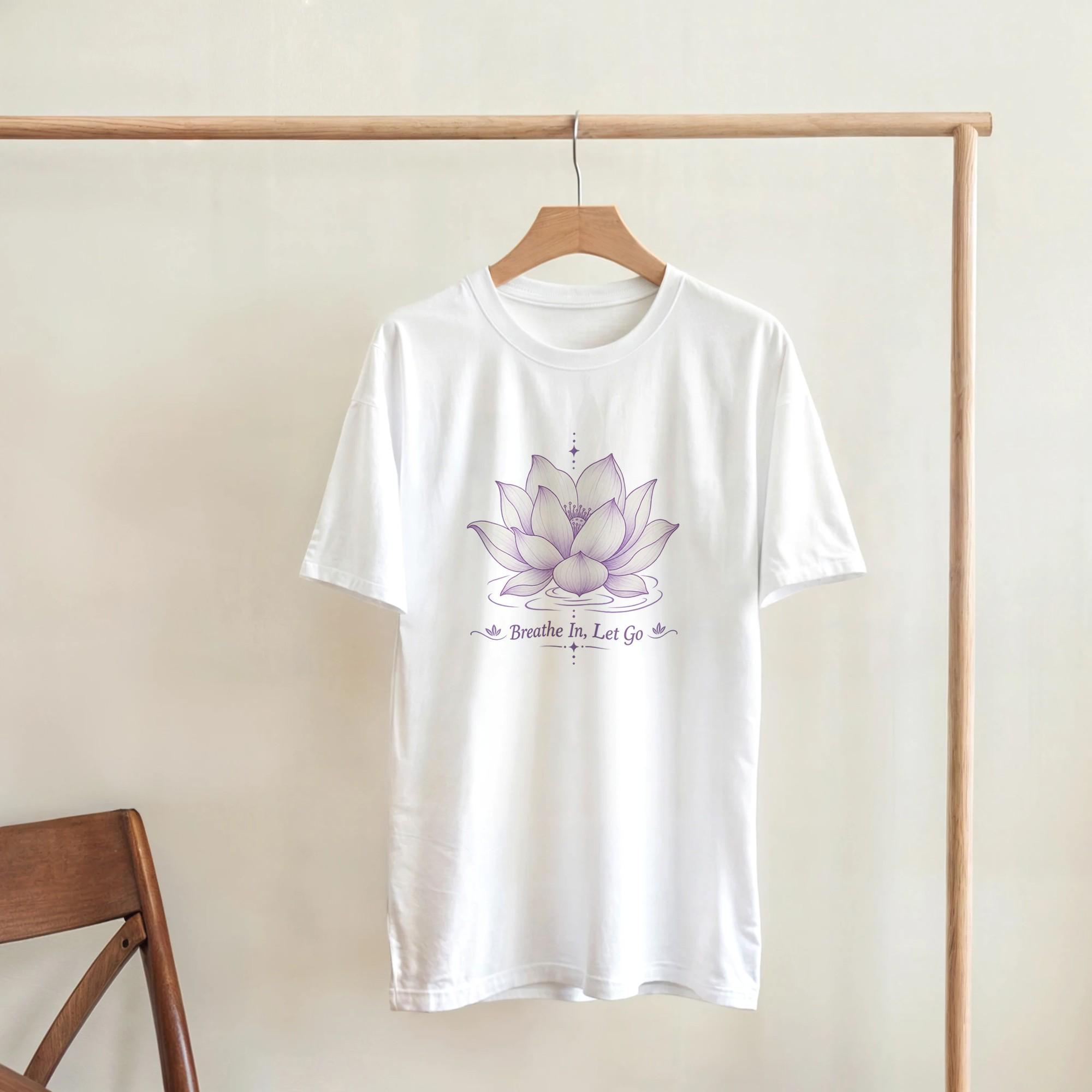 Breathe In Let Go Shirt for Yoga Lovers Seeking Calm and Balance | Etsy product mockup